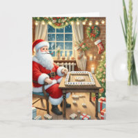 Personalised Santa Playing Mahjong Christmas