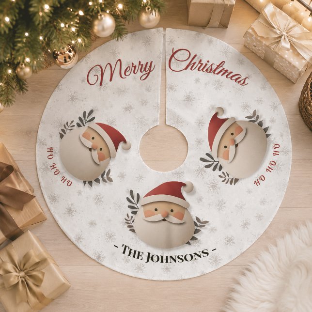 Personalised Santa – Rustic Christmas Decor Brushed Polyester Tree Skirt (Creator Uploaded)