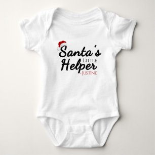 Personalised Santa’s Little Helper, Kids Christmas Baby Bodysuit