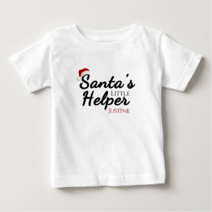 Personalised Santa’s Little Helper, Kids Christmas Baby T-Shirt