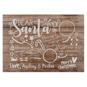 Personalised Santa Tray For Christmas Eve Treats Cutting Board