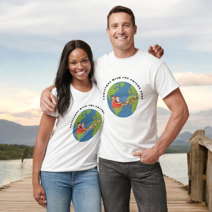 personalised santa watercolor family christmas T-Shirt