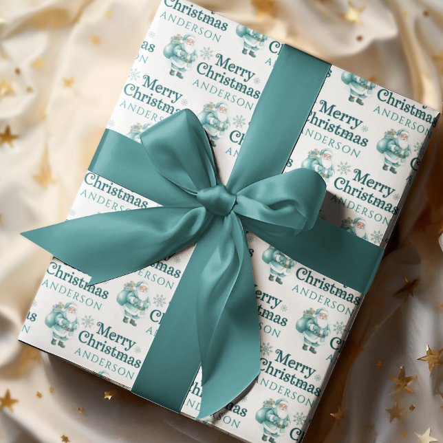 Personalised Santa Wrapping Paper Sheets (Celebrate someone special with these personalized Santa wrapping paper sheets! )