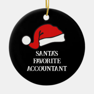 Personalised Santa's Favourite Accountant Ceramic Ornament