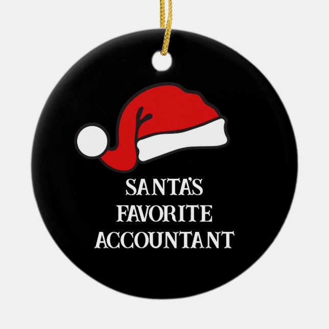 Personalised Santa's Favourite Accountant Ceramic Ornament (Front)