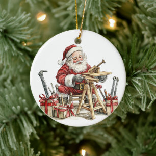Personalised Santa's Favourite Carpenter Ceramic Ornament