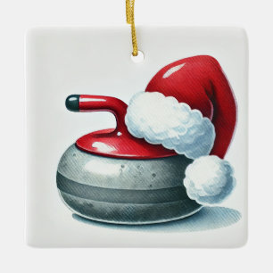 Personalised Santa's Favourite Curler  Ceramic Ornament