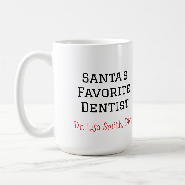 Personalised Santa's Favourite Dentist Mug (Left)