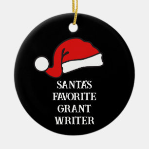 Personalised Santa's Favourite Grant Writer Ceramic Ornament