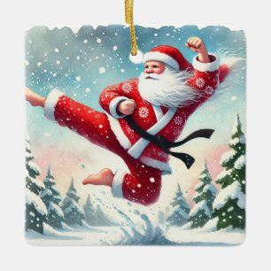 Personalised Santa's Favourite Karateka Ceramic Ornament