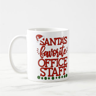 Personalised Santa's Favourite Office Staff Coffee Mug