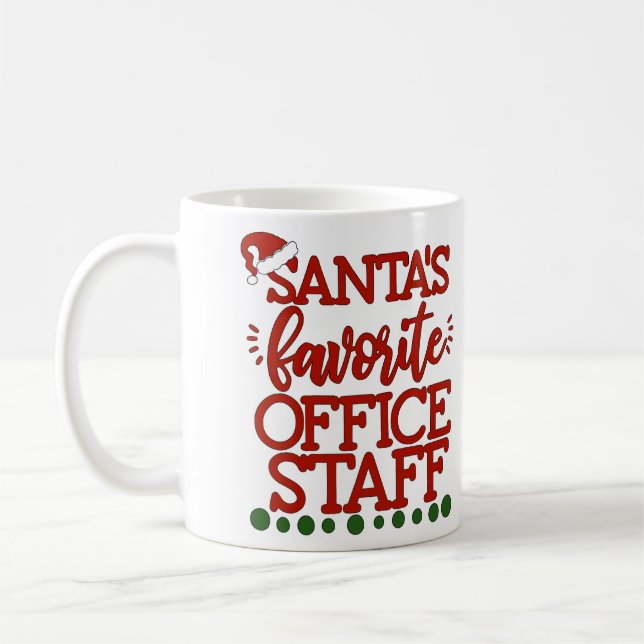 Personalised Santa's Favourite Office Staff  Coffee Mug (Left)