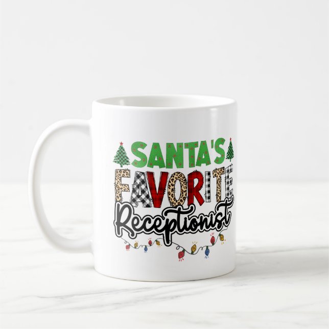 Personalised Santa's Favourite Receptionist  Coffee Mug (Left)