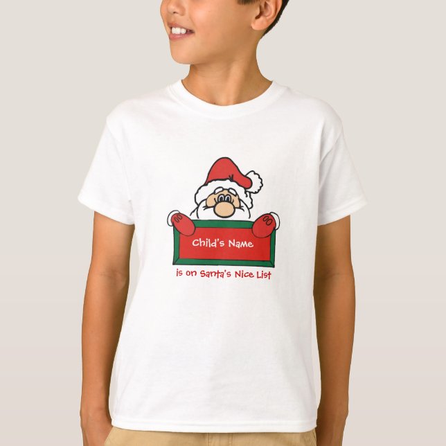 Personalised Santa's Nice List Shirt for Kids (Front)