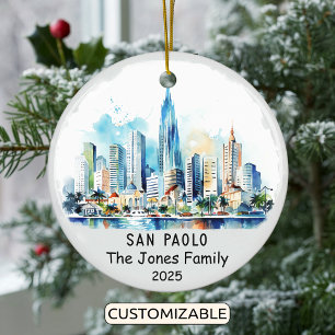Personalised São Paolo Ornament, Brazil Ceramic Ornament
