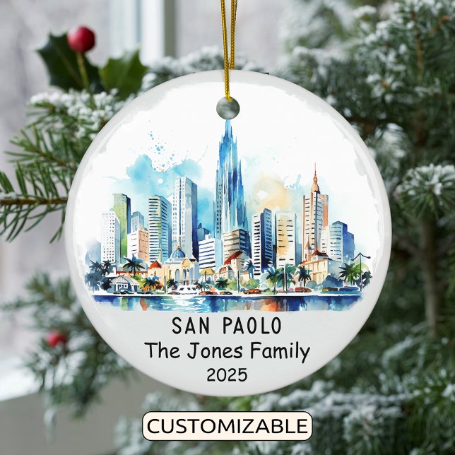 Personalised São Paolo Ornament, Brazil Ceramic Ornament (Creator Uploaded)
