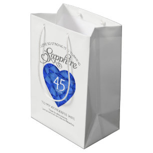 Personalised Sapphire 45th anniversary jewel bag
