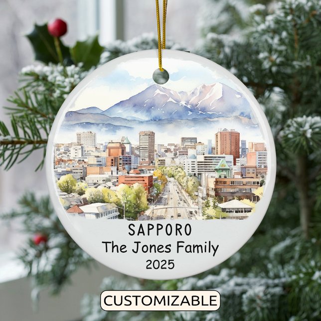 Personalised Sapporo Ornament, Japan Ceramic Ornament (Creator Uploaded)