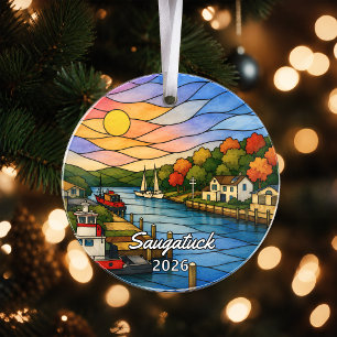 Personalised Saugatuck Acrylic Ornament, Custom Mi Ornament
