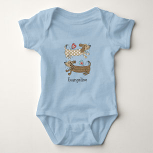 Personalised Sausage Dog Dachshund Baby Bodysuit