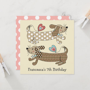 Personalised Sausage Dog Dachshund Birthday Invite
