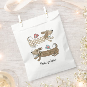Personalised Sausage Dog Dachshund Favour Bag