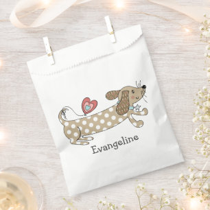 Personalised Sausage Dog Dachshund Favour Bag