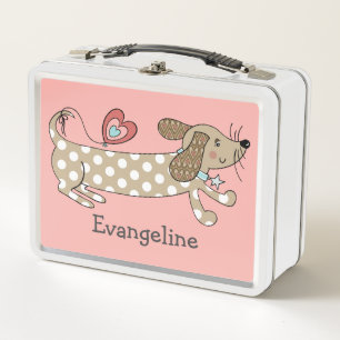 Personalised Sausage Dog Dachshund Metal Lunch Box