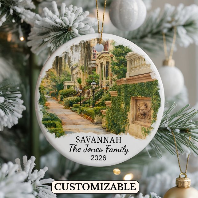 Personalised Savannah Ornament, Custom Georgia Ceramic Ornament (Creator Uploaded)
