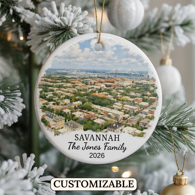 Personalised Savannah Ornament, Custom Georgia Ceramic Ornament (Creator Uploaded)