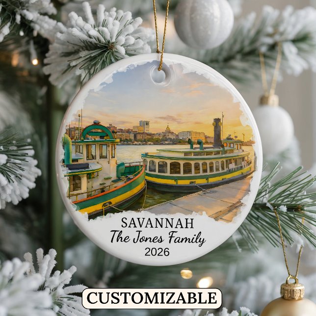 Personalised Savannah Ornament, Custom Georgia Ceramic Ornament (Creator Uploaded)
