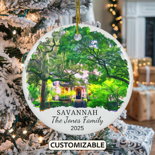 Personalised Savannah Ornament, Georgia Ceramic Ornament