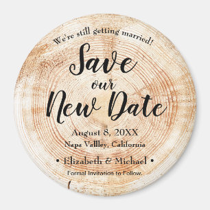 Personalised Save our New date Wood Print Wedding Magnet