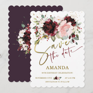 Personalised Save the Date 80th Birthday Invitation