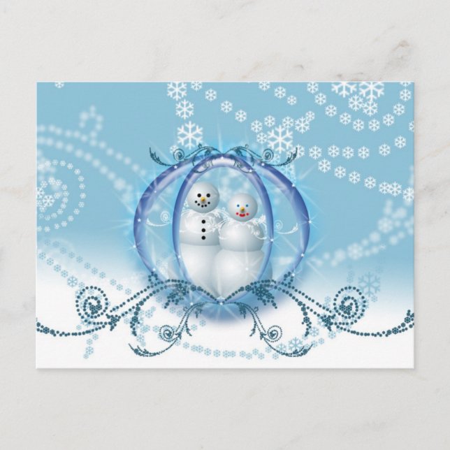 Personalised Save The Date Card Winter Wedding (Front)