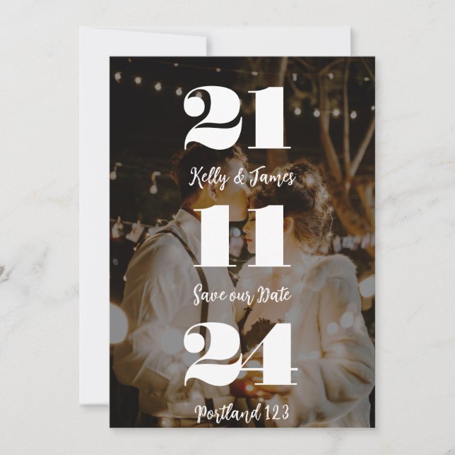 Personalised Save the Date Invitation with Couple (Front)