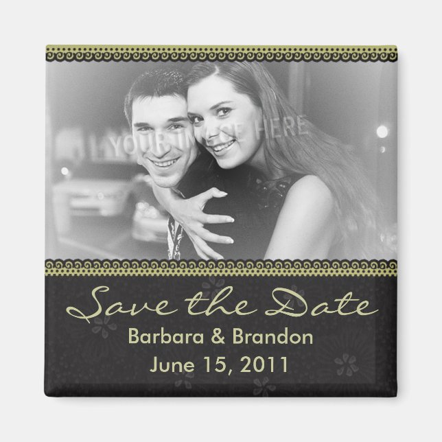 Personalised Save the Date Photo Magnet (Front)