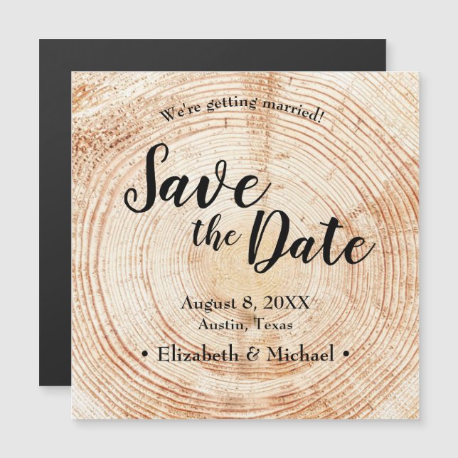 Personalised Save the date Printed faux Wood (Front/Back)