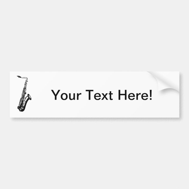 Personalised Saxophone Bumper Sticker (Front)