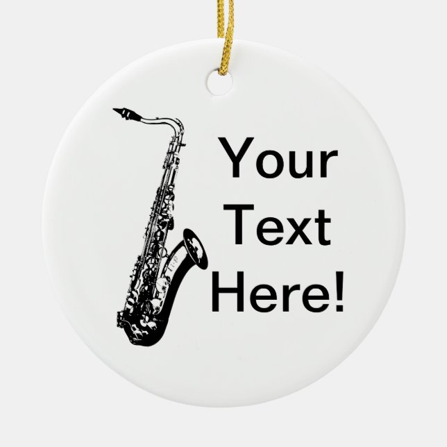 Personalised Saxophone Ceramic Ornament (Front)