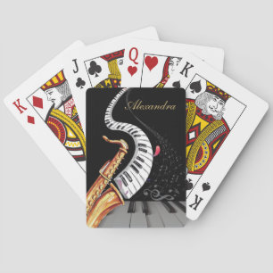 Personalised Saxophone Piano Music Note Playing Cards