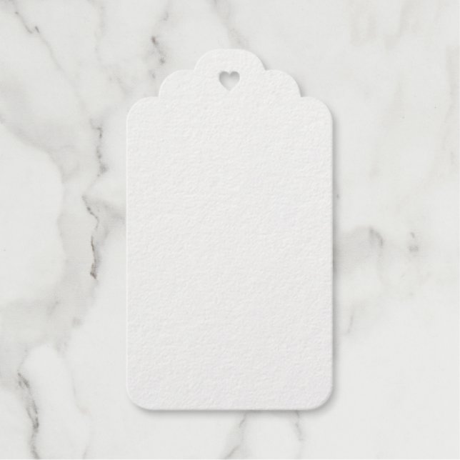 Personalised Scalloped White Foil Gift Tags (Front)