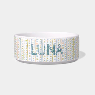 Personalised Scandinavian Folk Art Pet Bowl
