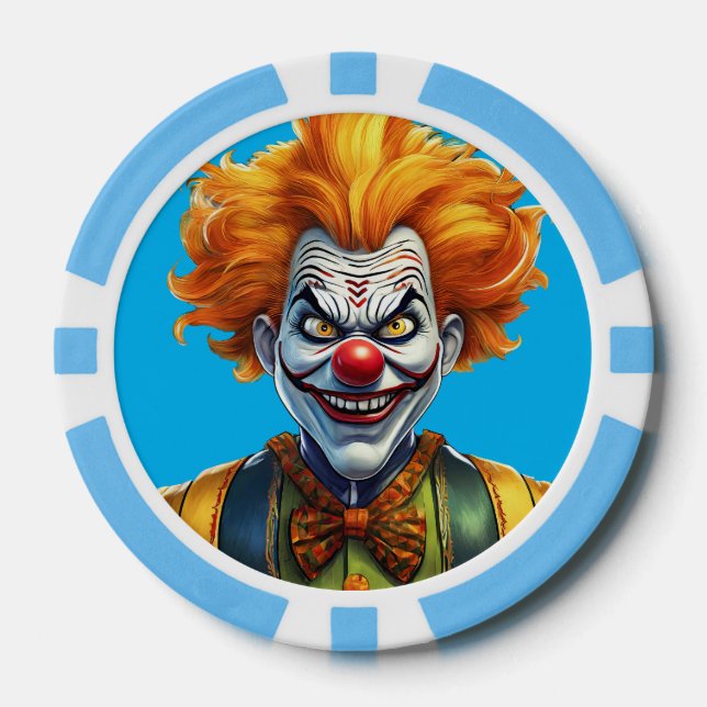 Personalised Scary Clown Composite Poker Chips (Front)