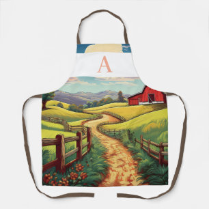 Personalised Scenic Farm Path Design with Monogram Apron