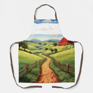 Personalised Scenic Farm Path Design with Name Apron