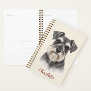 Personalised Schnauzer with Custom Name Planner