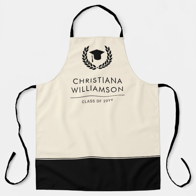 Personalised School and College Graduation Elegant Apron (Front)