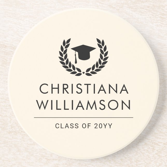 Personalised School and College Graduation Elegant Coaster (Front)