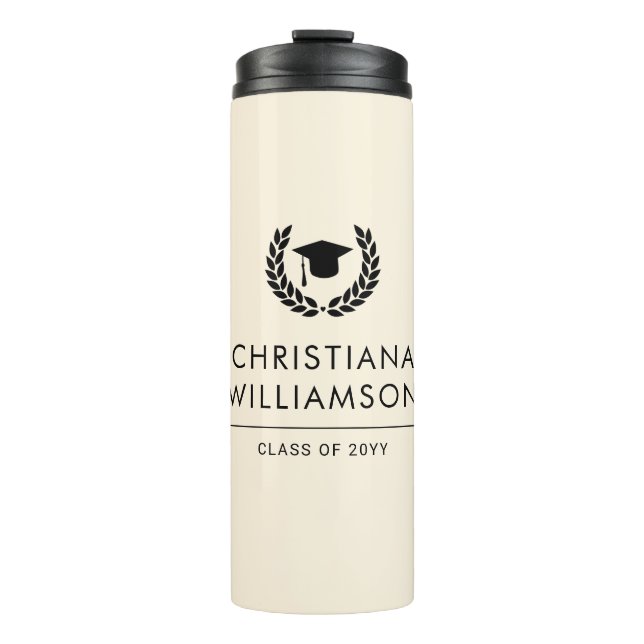 Personalised School and College Graduation Elegant Thermal Tumbler (Front)